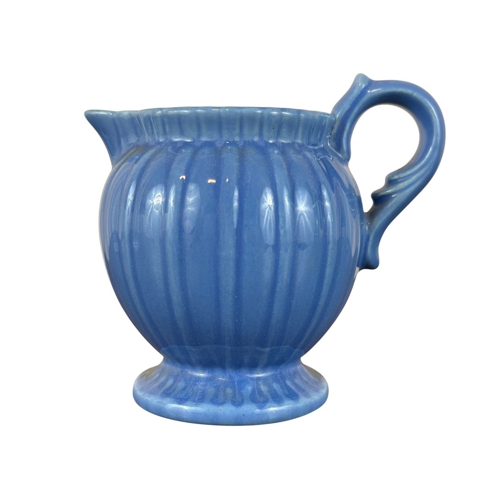 Vintage 1950s Stangl Pottery Colonial Blue Creamer 1388 Stamp 3" Tall